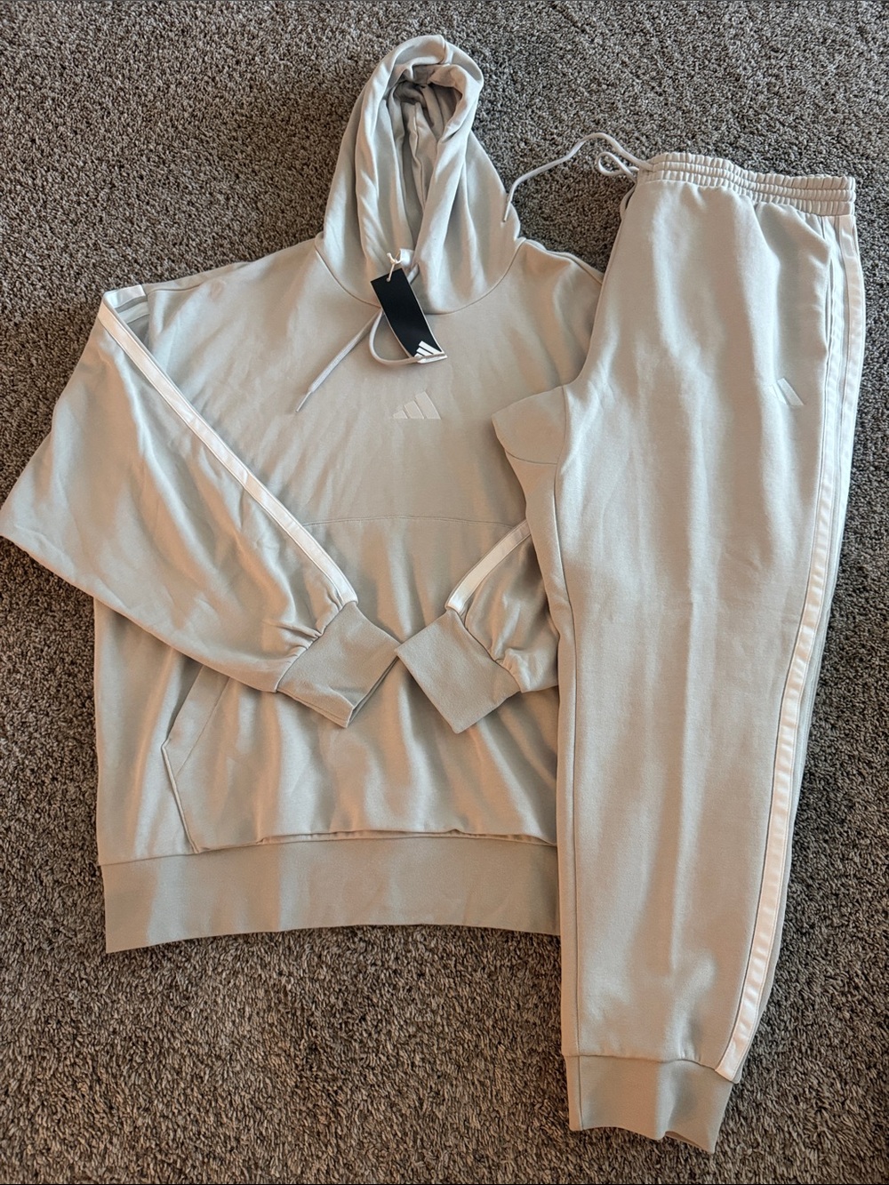 adidas Mens Khaki Hoodie & Joggers Set